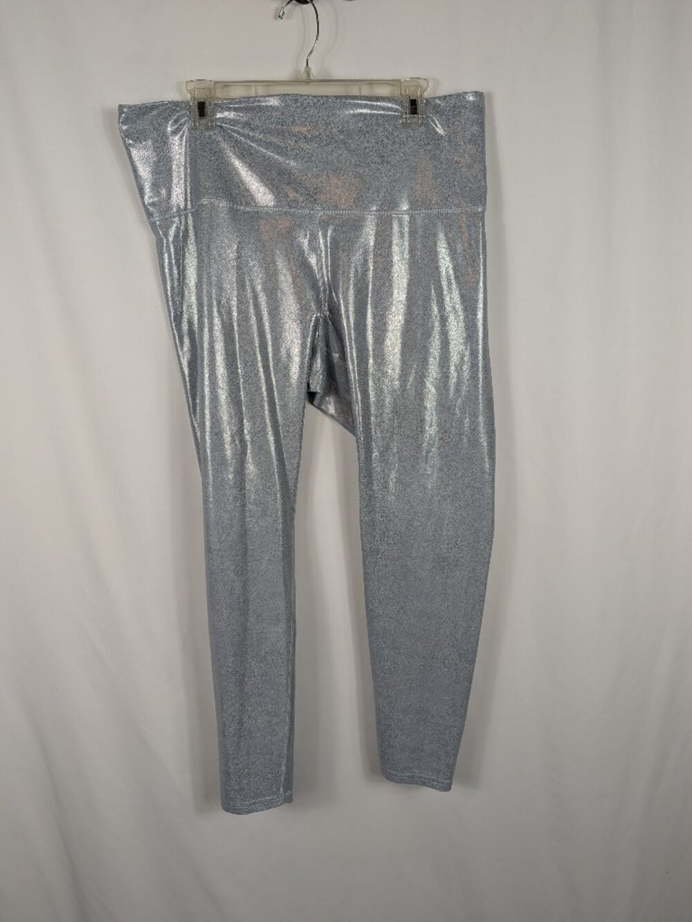 Old Navy Active Powersoft Extra High Rise Leggings Go Dry Silver Shiny Size 2X